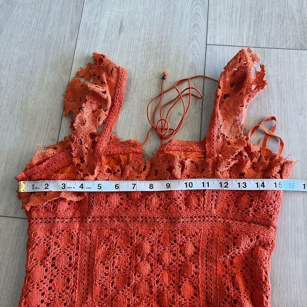 Free People Orange Crochet Lace Sundress - Picture 6 of 9